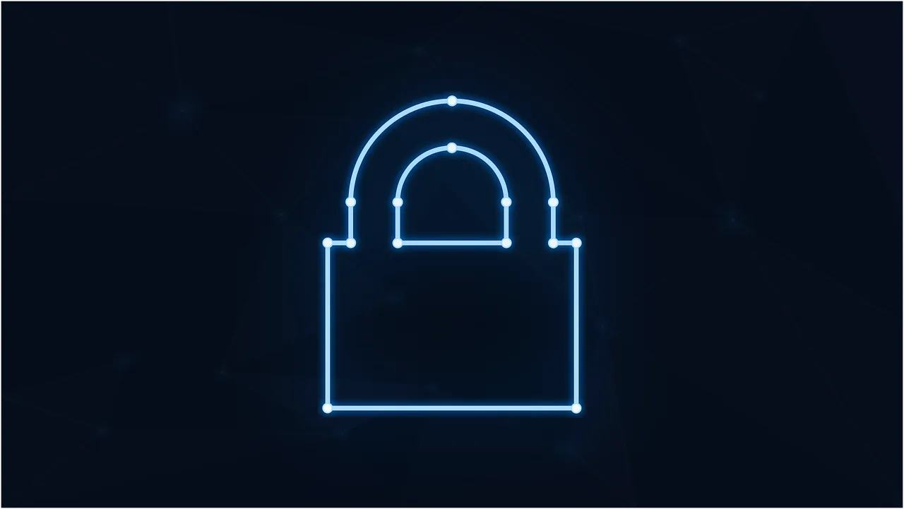 Free padlock neon cybersecurity vector
