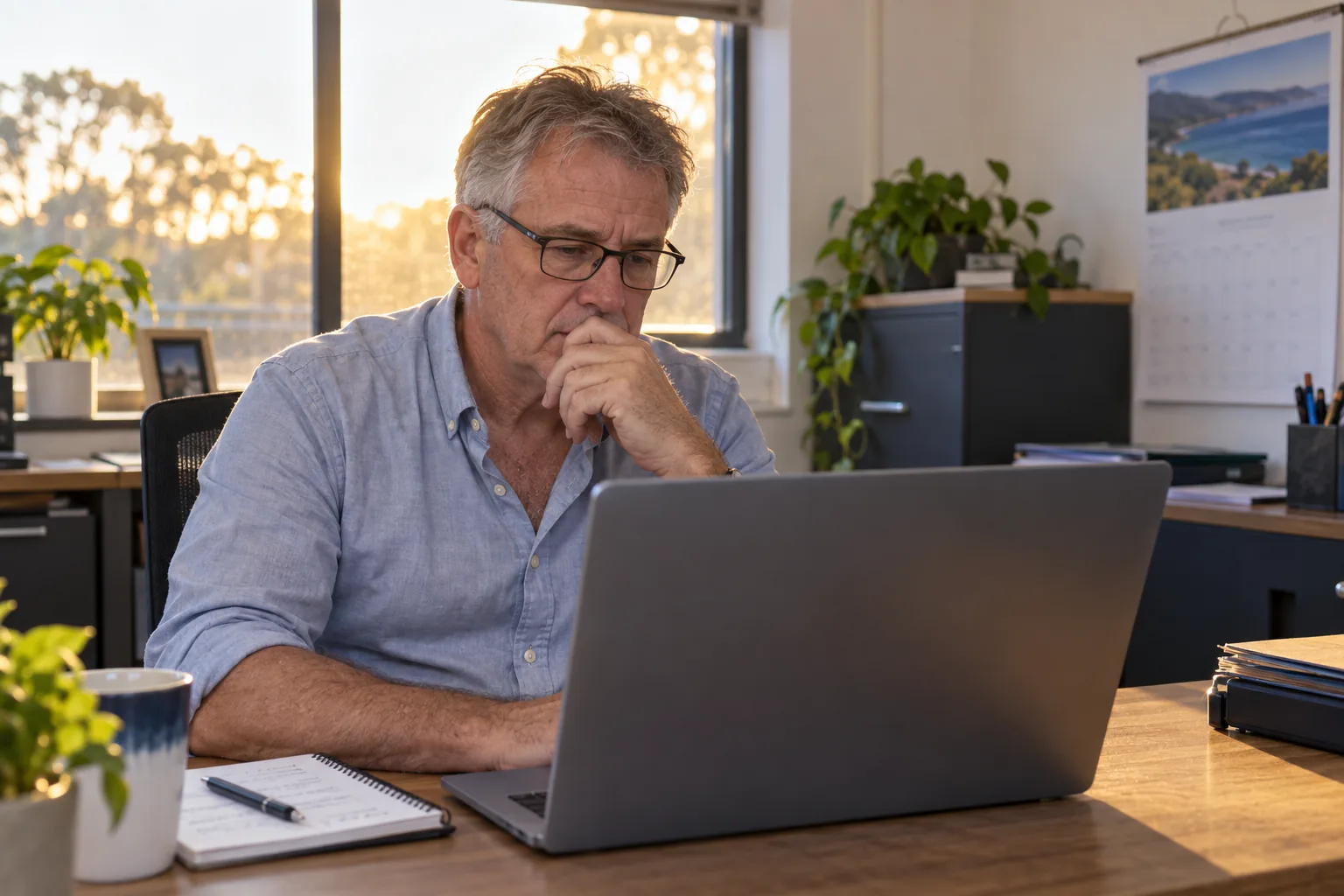Business owner thinking about the security of their business