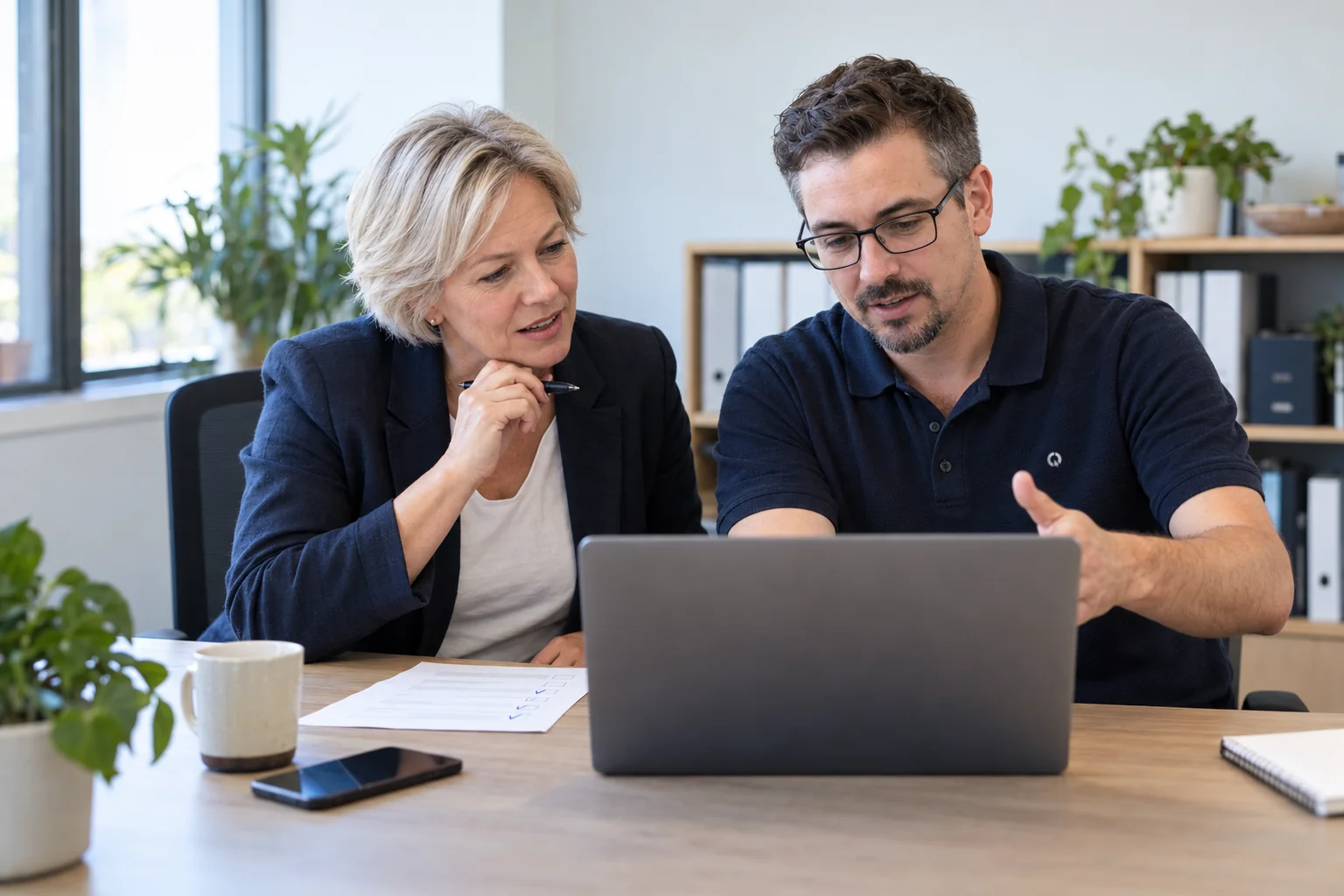 IT consultant checking what an AI assistant can access with a business director