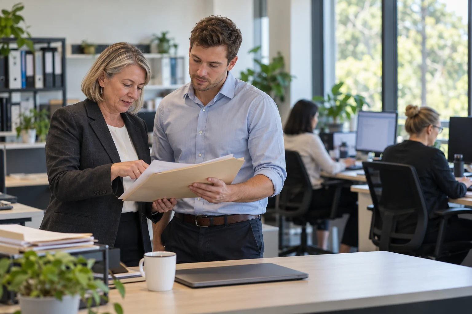 Professional services team at work in a Brisbane office