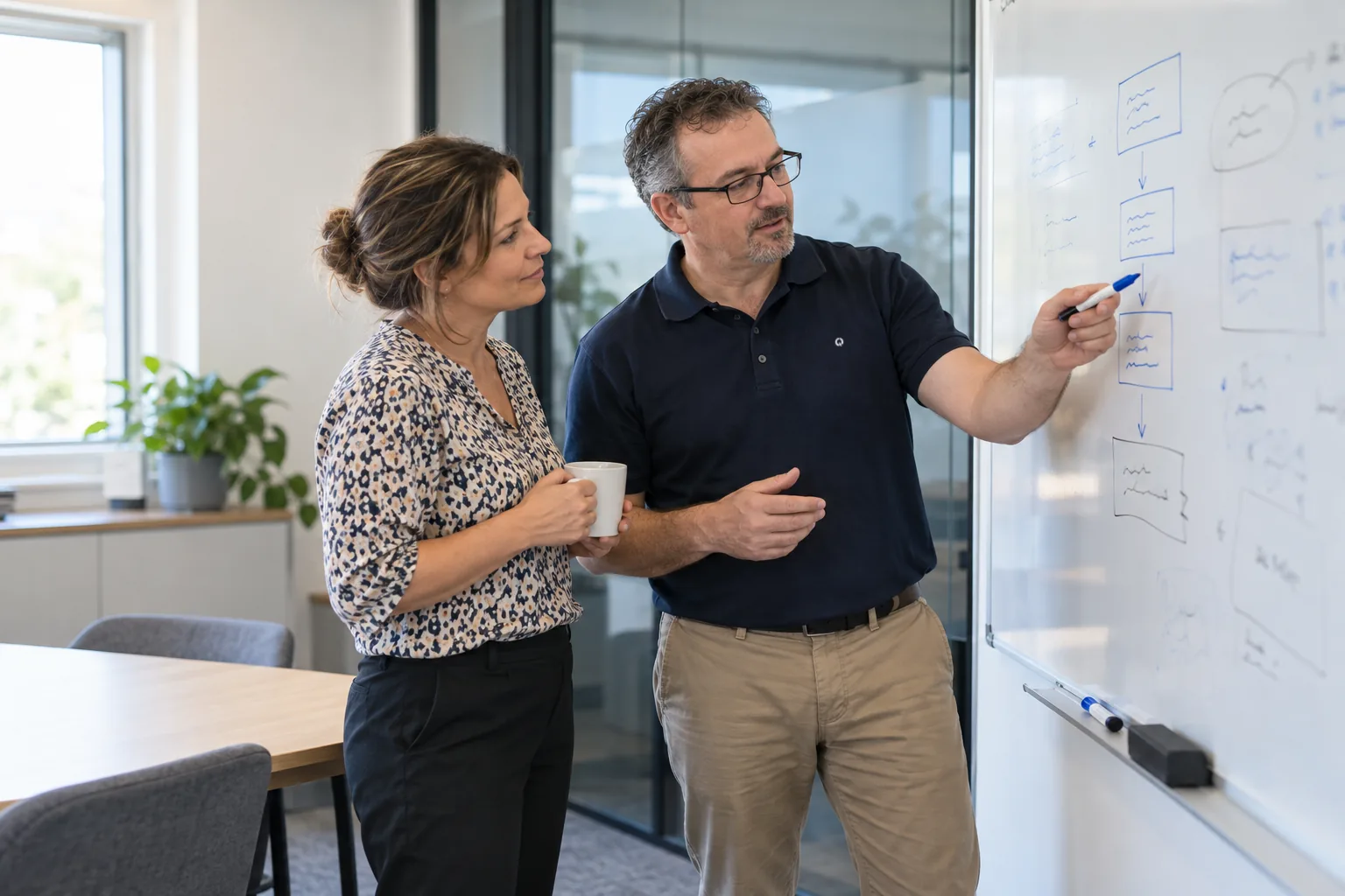 IT consultant and office manager planning security improvements
