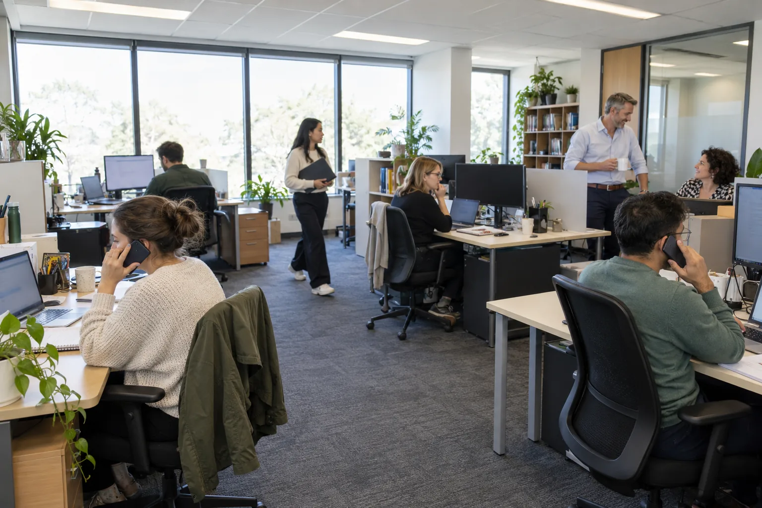 Small business team at work in their office